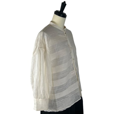 ESTROISLOSE /　ラミーピンタックバンドカラーシャツ  / EB26216 04IVORY