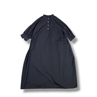 LinenYa / Giza cotton スタンドカラーワンピース / AS535C-BK