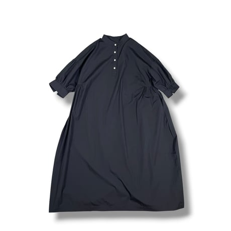 LinenYa / Giza cotton スタンドカラーワンピース / AS535C-BK