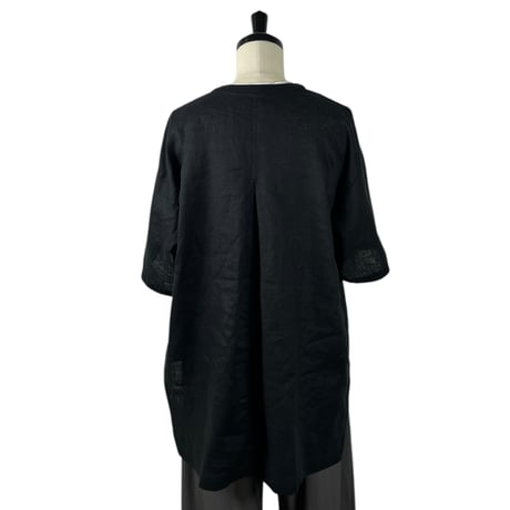 TISSU / フレンチリネン比翼プルオーバー / TS250SH076   001クロ size1