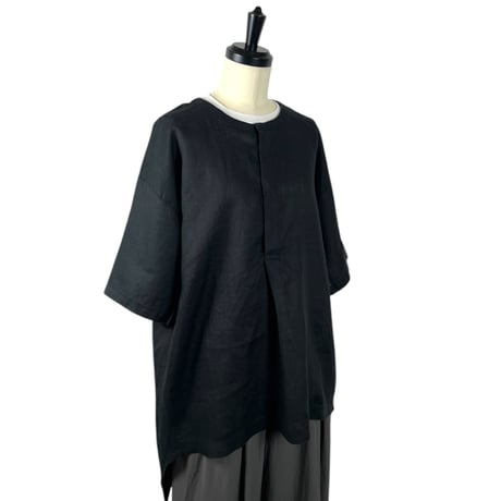 TISSU / フレンチリネン比翼プルオーバー / TS250SH076   001クロ size3