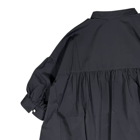 LinenYa / Giza cotton スタンドカラーワンピース / AS535C-BK