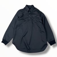 my beautiful landlet  /  WASHABLE WOOL OVERSIZE POLO SHIRT  / MBL-PLSH BLACK size0