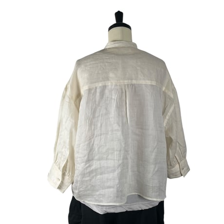 ESTROISLOSE /　ラミーピンタックバンドカラーシャツ  / EB26216 04IVORY