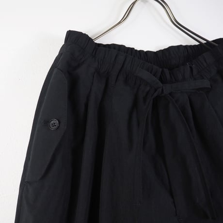 VOAAOV / SUPIMA COTTON x NYLON TYPEWRITER Easy Wide Pants / VOPT-N73　BLACK size1