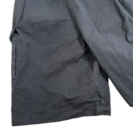 VOAAOV / WEATHER CLOTH GARMENT DYE Wide Short Pants / VOST-P014 BLACK