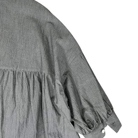LinenYa / Giza cotton スタンドカラーワンピース / AS535C-チドリ