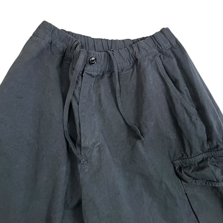 VOAAOV / WEATHER CLOTH GARMENT DYE Wide Short Pants / VOST-P014 BLACK