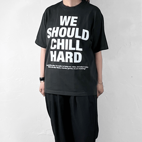 Kelen men / CHIL HARD print Tee  / KLM26STE1003 SMOKE BLACK