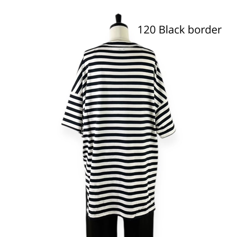45rpm シャツ　墨　サイズ1 サイドスリット　袖口スリット TISSU / クラシック天竺サイドスリットTシャツ / TS240CT087