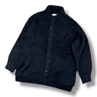VOAAOV  / FULLERS TEASEL BRUSHED KNIT Cardigan / VONS-O101 BLACK