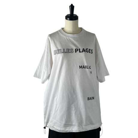 BLANCbasque / ロゴプリント ドローストリングTシャツ /  BB62-925 WHITE