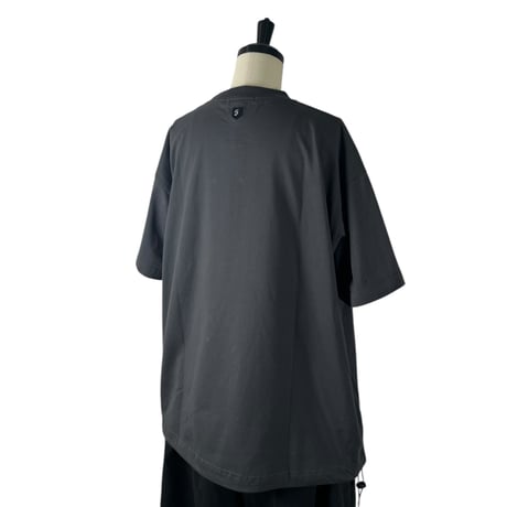 BLANCbasque / ロゴプリント ドローストリングTシャツ /  BB62-925 D.GRAY