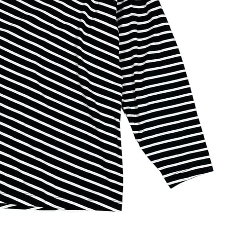 VOAAOV  /  BIAS BORDER Long Sleeve T-Shirt / VOBDLT BLACK×WHITE