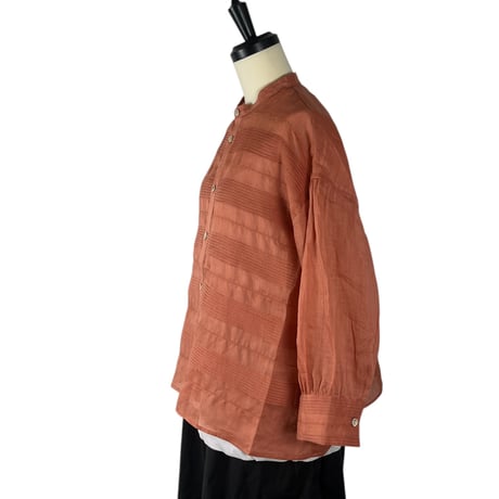 ESTROISLOSE /　ラミーピンタックバンドカラーシャツ  / EB26216 40PINK