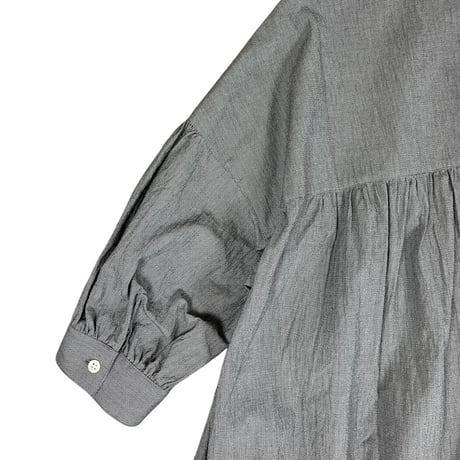 LinenYa / Giza cotton スタンドカラーワンピース / AS535C-チドリ