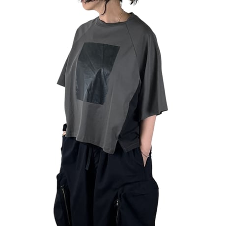 BLANCbasque / プリント異素材切替PO /  PB62-926 16C.gry