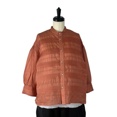 ESTROISLOSE /　ラミーピンタックバンドカラーシャツ  / EB26216 40PINK