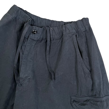 VOAAOV / WEATHER CLOTH GARMENT DYE Wide Short Pants / VOST-P014 BLACK