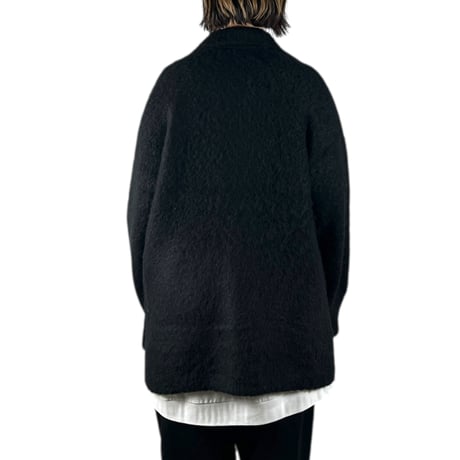 VOAAOV  / FULLERS TEASEL BRUSHED KNIT Cardigan / VONS-O101 BLACK