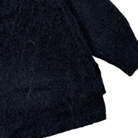 VOAAOV  / FULLERS TEASEL BRUSHED KNIT Cardigan / VONS-O101 BLACK