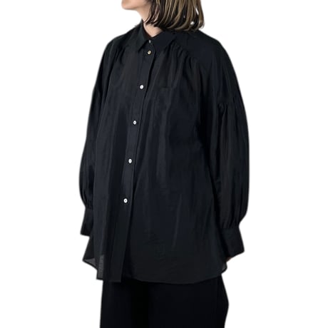 WHYTO.  / SHEER VOLUME BLOUSE / WHT25HBL4065 BLACK size38