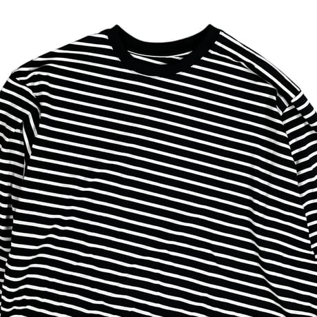 VOAAOV  /  BIAS BORDER Long Sleeve T-Shirt / VOBDLT BLACK×WHITE