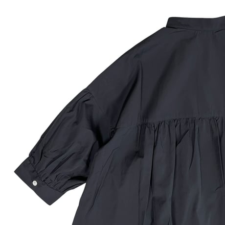 LinenYa / Giza cotton スタンドカラーワンピース / AS535C-BK