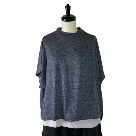 TISSU / リバイバルリネン モックネックドルマンT / TS262CT038　045TOPデニム size1