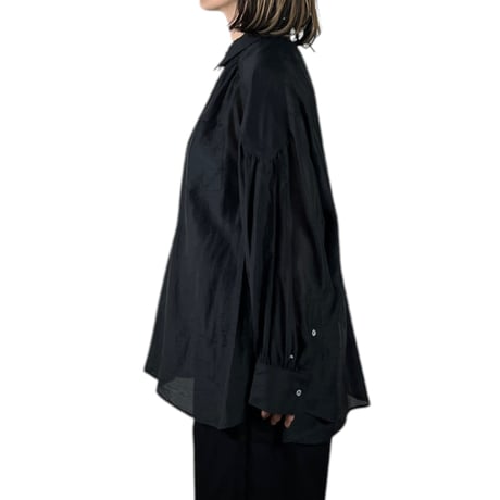 WHYTO.  / SHEER VOLUME BLOUSE / WHT25HBL4065 BLACK size38