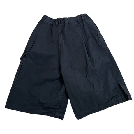 VOAAOV / WEATHER CLOTH GARMENT DYE Wide Short Pants / VOST-P014 BLACK