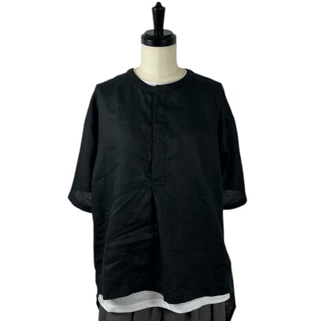 TISSU / フレンチリネン比翼プルオーバー / TS250SH076   001クロ size1