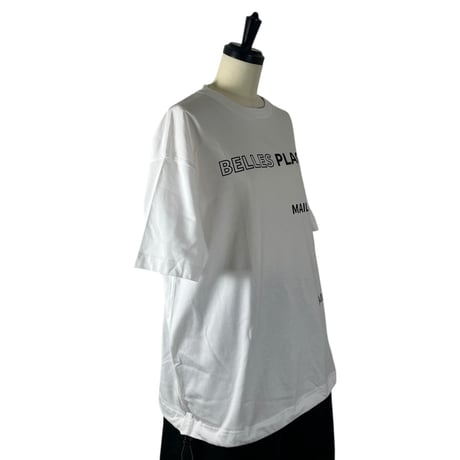 BLANCbasque / ロゴプリント ドローストリングTシャツ /  BB62-925 WHITE
