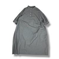 LinenYa / Giza cotton スタンドカラーワンピース / AS535C-チドリ