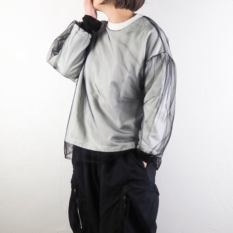 【完売品】レイヤードプルオーバー シアーカットレイヤードプルオーバー A/C DESIGN BY ALPHA CUBIC