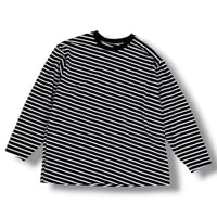VOAAOV  /  BIAS BORDER Long Sleeve T-Shirt / VOBDLT BLACK×WHITE