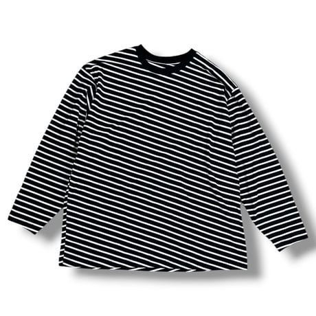 VOAAOV  /  BIAS BORDER Long Sleeve T-Shirt / VOBDLT BLACK×WHITE