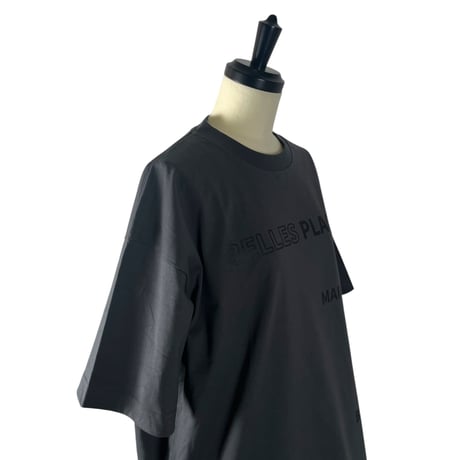 BLANCbasque / ロゴプリント ドローストリングTシャツ /  BB62-925 D.GRAY