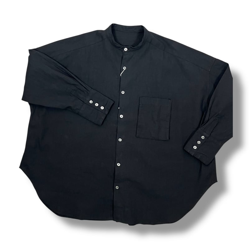 UNIVERSAL TISSU トリプルワッシャーバンドカラーシャツ