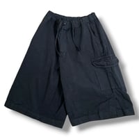 VOAAOV / WEATHER CLOTH GARMENT DYE Wide Short Pants / VOST-P014 BLACK