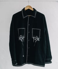 刺繍wool shirt/black