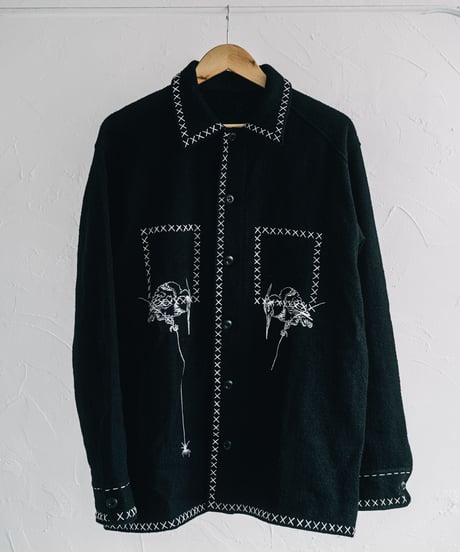 TAKUYA∞着用　GUELL 刺繍ウールシャツジャケット ブラック GUELL OFFICIAL ONLINE STORE