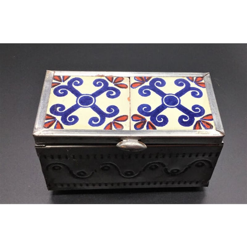 アンティーク　メキシコ メキシコ ブリキタイルボックス S | TAGO-MAGO DEPT