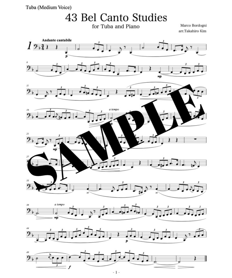 Bordogni for Tuba & Piano | AIRmusica