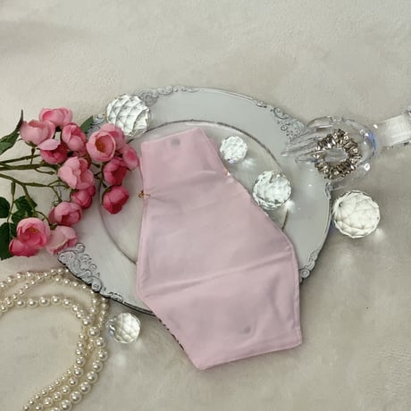 薔薇刺繍　レース　マスクケース　マスクポーチ　バッグチャーム　マスク仮置き　マスクバッグ　エレガント　お上品　ツイード