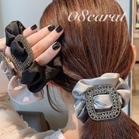 新作　数量限定　シュシュ　ビジューシュシュ　ストーンシュシュ　ヘアゴム　ヘアアクセサリー　ビジューヘアゴム　秋カラー