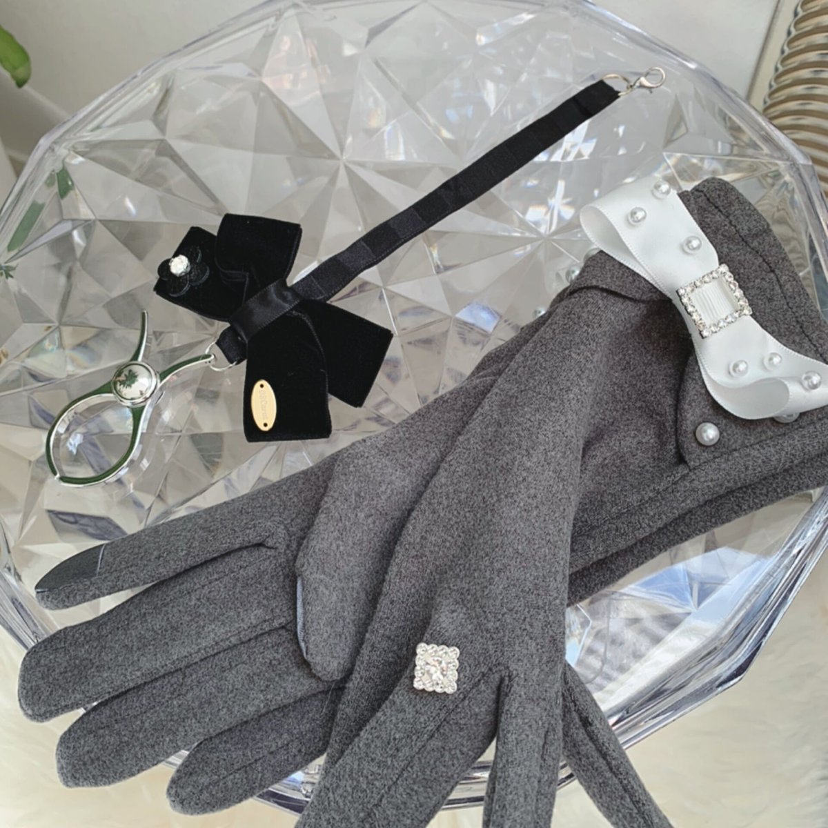 ユキエモン♡リボンコレクターグローブホルダーラベンダー