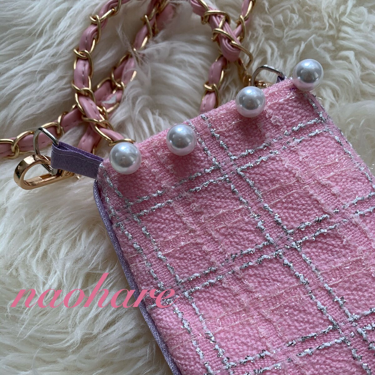 新品 ツイードポーチ ショルダー ノベルティ ピンク 新品 ツイードポーチ ショルダー ノベルティ ピンク パレットリリー