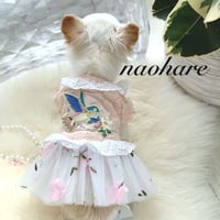 新作　犬服　ドッグウェア　ペット　犬ワンピース　ペットウェア　ペット服　レースワンピース　夏ワンピース　夏服　犬夏用　小型犬　刺繍　チュールスカート　ピンク　可愛い　おしゃれ