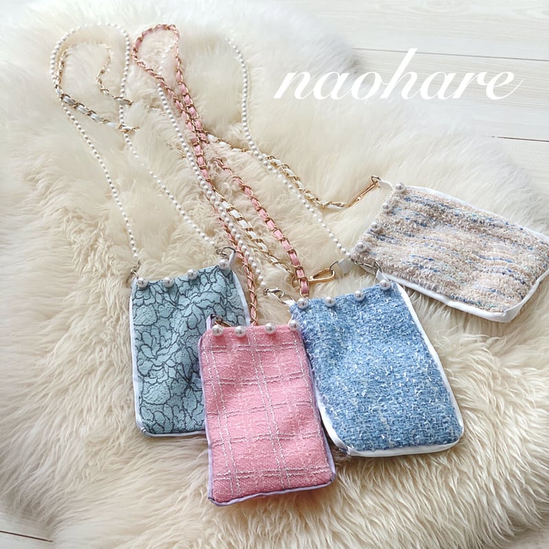 再販 数量限定 スマホポーチ ツイードポーチ チェーンショルダー